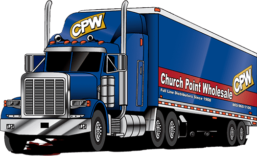 church point delivery truck illustration